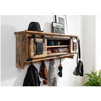 Massivmoebel24.de Wandgarderobe Mango 115x30x45 natur lackiert RAILWAY #159