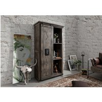 Massivmoebel24.de Schrank Mango 100x50x190 grau lackiert RAILWAY #215