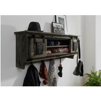 Massivmoebel24.de Wandgarderobe Mango 115x30x45 grau lackiert RAILWAY #259