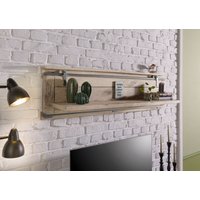 Massivmoebel24.de Wandregal Mango 180x25x38 whitewash lackiert RAILWAY #391