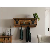 Massivmoebel24.de Wandregal Mango / Altholz 115x30x45 natur lackiert RAILWAY LUX #150