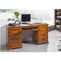 Massivmoebel24.de Schreibtisch Akazie 158x54x76 honig lackiert OXFORD #0522