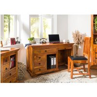 Massivmoebel24.de Schreibtisch Akazie 140x64x80 honig lackiert OXFORD #0511