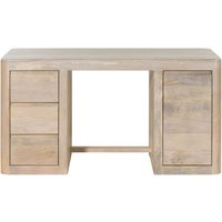 Massivmoebel24.de Schreibtisch Mango 150x75x78 weiß lackiert TORONTO #348