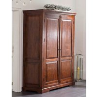 Massivmoebel24.de Kleiderschrank Akazie 140x65x200 nougat lackiert OXFORD #437