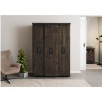 Massivmoebel24.de Kleiderschrank Mango 140x65x200 grau lackiert RAILWAY #269
