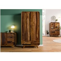 Massivmoebel24.de Kleiderschrank Sheesham 90x45x180 dunkelbraun lackiert MAILAND #210