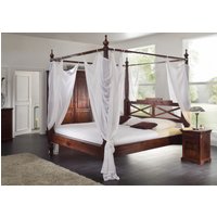 Massivmoebel24.de Himmelbett Akazie 140x200x224 nougat lackiert OXFORD #244