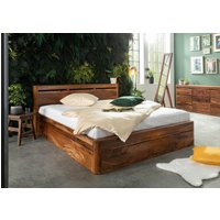 Massivmoebel24.de Bett Sheesham 140x200 walnuss gewachst TORONTO #262