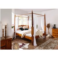Massivmoebel24.de Himmelbett Akazie 160x200x224 honig lackiert OXFORD #0245