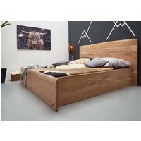 Massivmoebel24.de Bett Akazie 200x200x105 natur lackiert PURE ACACIA #304
