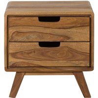 Massivmoebel24.de Nachttisch Sheesham 50x40x48 natur sandgestrahlt lackiert MALMÖ 2 #229