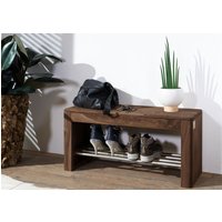 Massivmoebel24.de Schuhregal Sheesham 81x30x40 smoked cherry gebeizt TORONTO #145