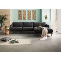 Massivmoebel24.de Ecksofa 285x161x81 Silikon-Feder Mix schwarz TRIENT