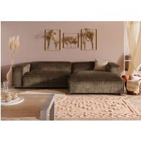 Massivmoebel24.de Ecksofa 304x164x69 Ottomane rechts Cord taupe VALENCIA