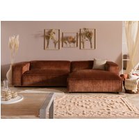 Massivmoebel24.de Ecksofa 304x164x69 Ottomane rechts Cord kupfer VALENCIA