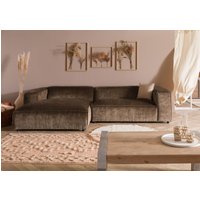 Massivmoebel24.de Ecksofa 304x164x69 Ottomane links Cord taupe VALENCIA
