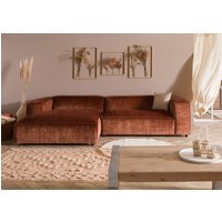 Massivmoebel24.de Ecksofa 304x164x69 Ottomane links Cord kupfer VALENCIA
