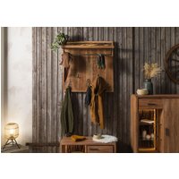 Wolf Möbel Wandgarderobe Akazie 88x25x88 natur lackiert BARK #119