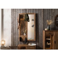Wolf Möbel Wandgarderobe Akazie 88x27x148 natur lackiert BARK #121