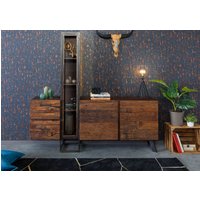 Wolf Möbel Wohnwand Akazie / Altholz 193x38x185 braun lackiert SEVILLA #07