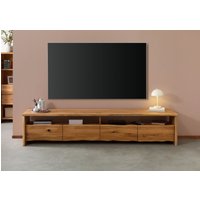 Massivmoebel24.de Lowboard Wildeiche 240x45x50 natur geölt PURE OAK #119