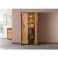 Massivmoebel24.de Vitrine Wildeiche 105x45x204 natur geölt PURE OAK #106