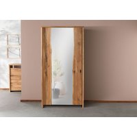 Massivmoebel24.de Kleiderschrank Wildeiche 100x60x204 natur geölt PURE OAK #113