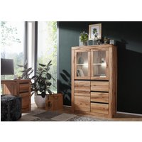 Massivmoebel24.de Highboard Wild-/Zerreiche 95x42x150 natur geölt MONTREUX #123