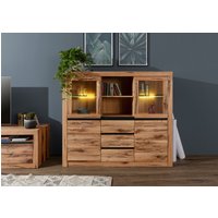 Massivmoebel24.de Highboard Wildeiche / Zerreiche 155x43x140 natur geölt MONTREUX #156