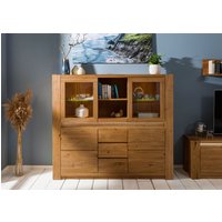 Massivmoebel24.de Highboard Wildeiche 163x40x142 braun geölt KENT #305