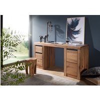 Massivmoebel24.de Schreibtisch Wild-/Zerreiche 150x50x75 natur geölt MONTREUX #119