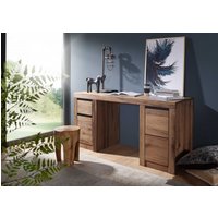 Massivmoebel24.de Schreibtisch Wild-/Zerreiche 150x50x75 tabacco brown geölt MONTREUX #319