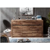 Massivmoebel24.de Sideboard Wildeiche / Zerreiche 150x43x80 braun geölt MONTREUX #351