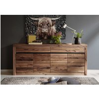 Massivmoebel24.de Sideboard Wildeiche / Zerreiche 202x43x80 braun geölt MONTREUX #352