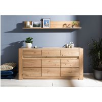 Massivmoebel24.de Sideboard Wildeiche 173x40x85 beige geölt KENT #208
