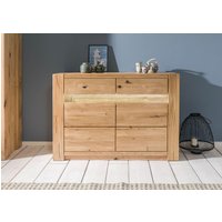 Massivmoebel24.de Sideboard Wildeiche 123x40x85 beige geölt KENT #230