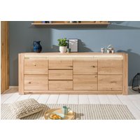 Massivmoebel24.de Sideboard Wildeiche 223x40x85 beige geölt KENT #231