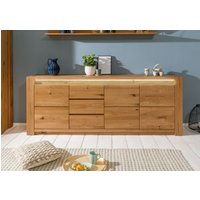 Massivmoebel24.de Sideboard Wildeiche 223x40x85 braun geölt KENT #331