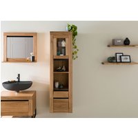 Massivmoebel24.de Badschrank Wildeiche / Zerreiche 44x35x159 natur geölt MONTREUX #58