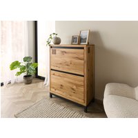 Massivmoebel24.de Schuhschrank Wildeiche 90x40x120 natur geölt VILLANDERS #135
