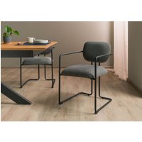 Massivmoebel24.de Polsterstuhl 51x58x78 dunkelgrau ELISE #304 - 2er Set