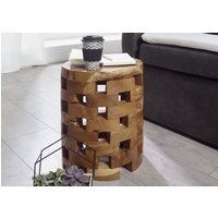 Massivmoebel24.de Hocker Teak Wurzel 30x30x47 natur lackiert UNIKA #153