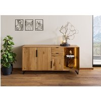 Massivmoebel24.de Sideboard Wildeiche 160x43x79 natur geölt LINDAU #08