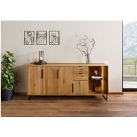 Massivmoebel24.de Sideboard Wildeiche 180x43x79 natur geölt LINDAU #09