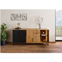 Massivmoebel24.de Sideboard Wildeiche 180x43x79 natur geölt LINDAU #109
