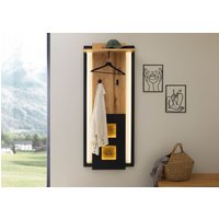 Massivmoebel24.de Wandgarderobe 64x30x160 Wildeiche natur lackiert / geölt KITZBÜHEL #134