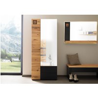 Massivmoebel24.de Garderobenschrank mit Spiegel Wildeiche 82x44x196 natur lackiert / geölt KITZBÜHEL #136
