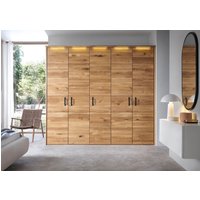 Massivmoebel24.de Kleiderschrank 5-türig Wildeiche 242x60x219 natur geölt HALMSTAD #100