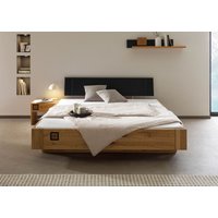 Massivmoebel24.de Bett inkl. Nachttisch links Wildeiche 200x200x81 natur geölt/lackiert KITZBÜHEL #151